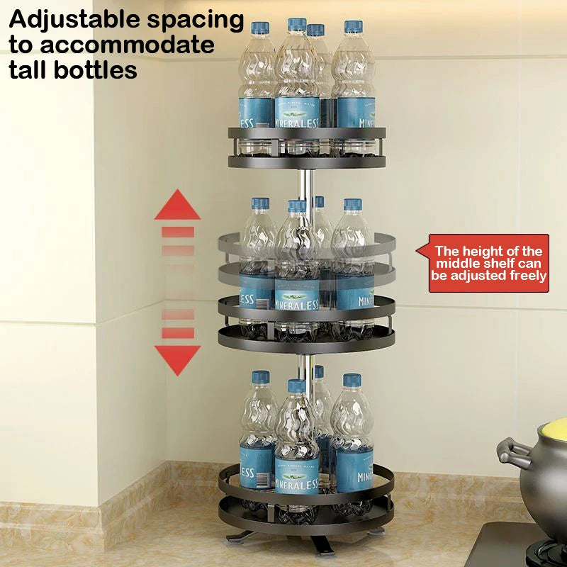360° Rotating Kitchen Spice Rack – Turntable Organizer for Pantry, Cabinet & Countertop