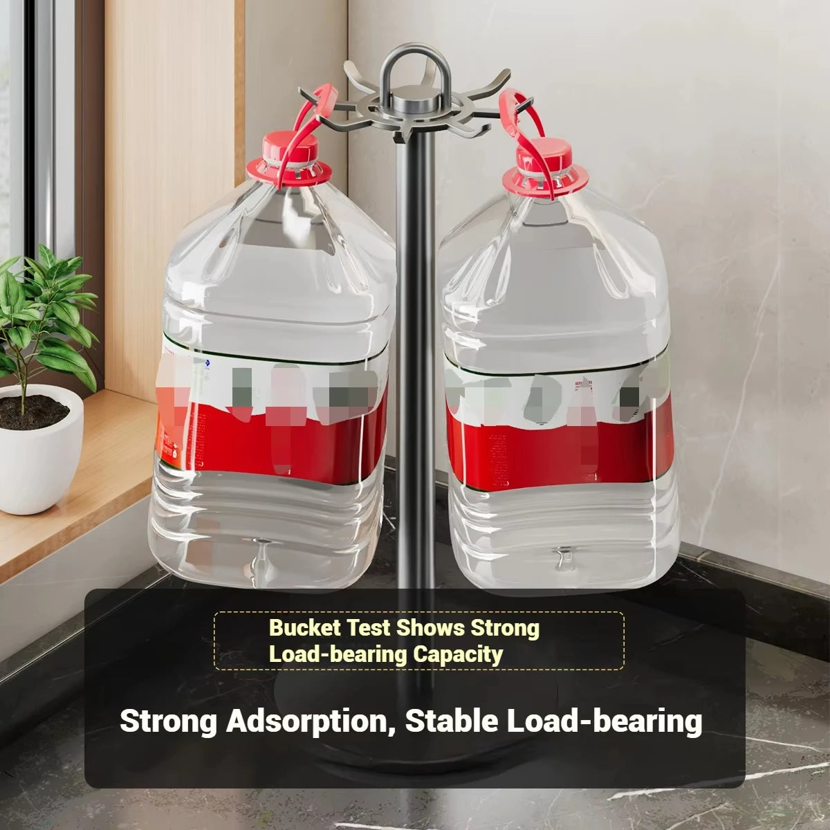 360° Rotating Kitchen Utensil Rack – Space-Saving Organizer with 8 Hooks